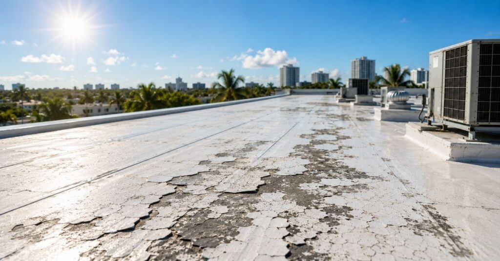 heat damage TPO roof hi-rise roofing