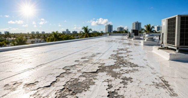 heat damage TPO roof hi-rise roofing