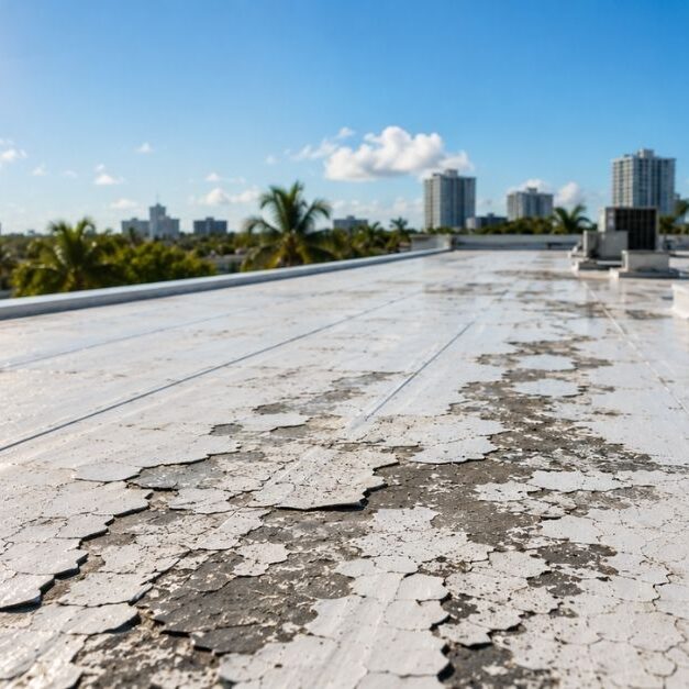 heat damage TPO roof hi-rise roofing